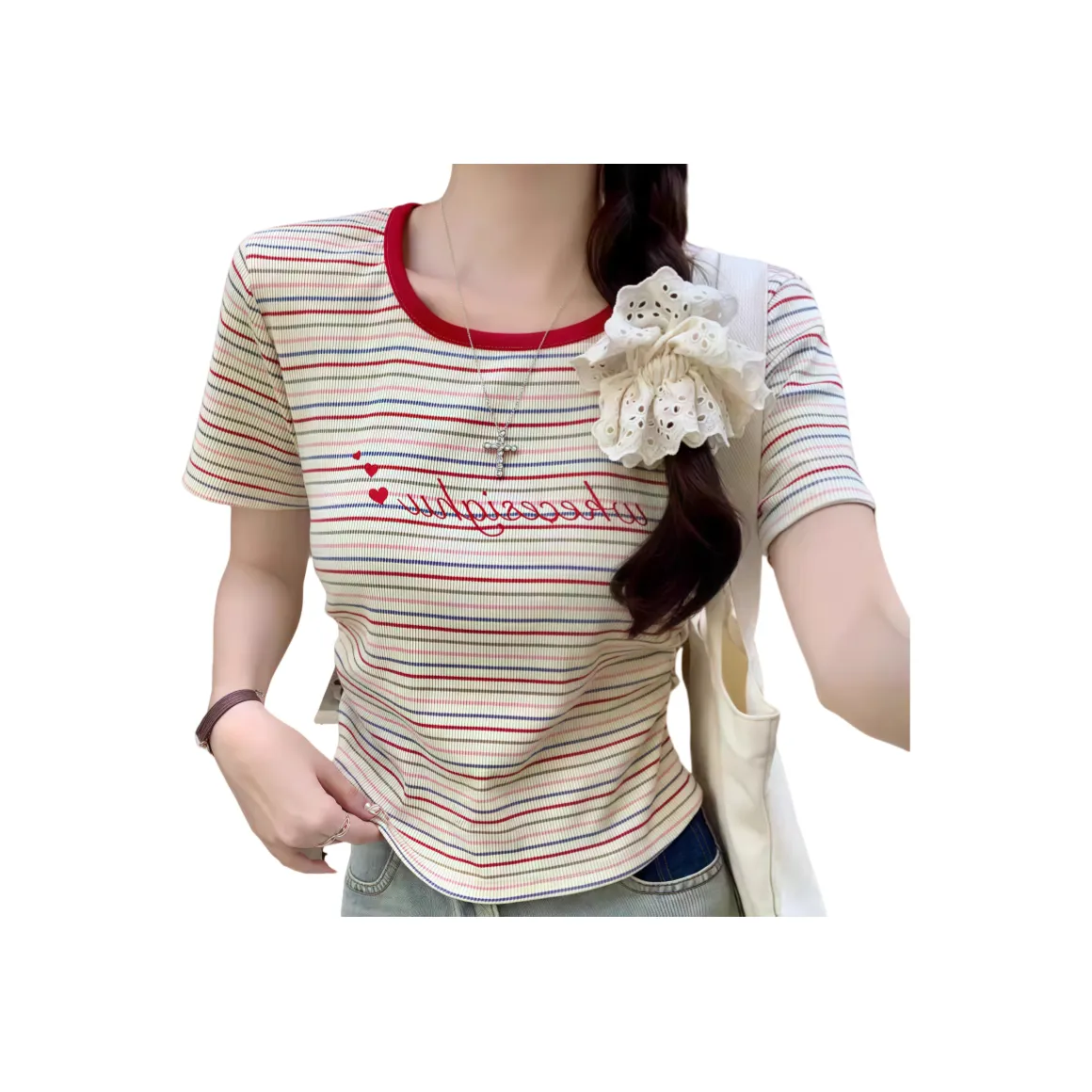 LANMOU Радужный Женский T-Рубашки