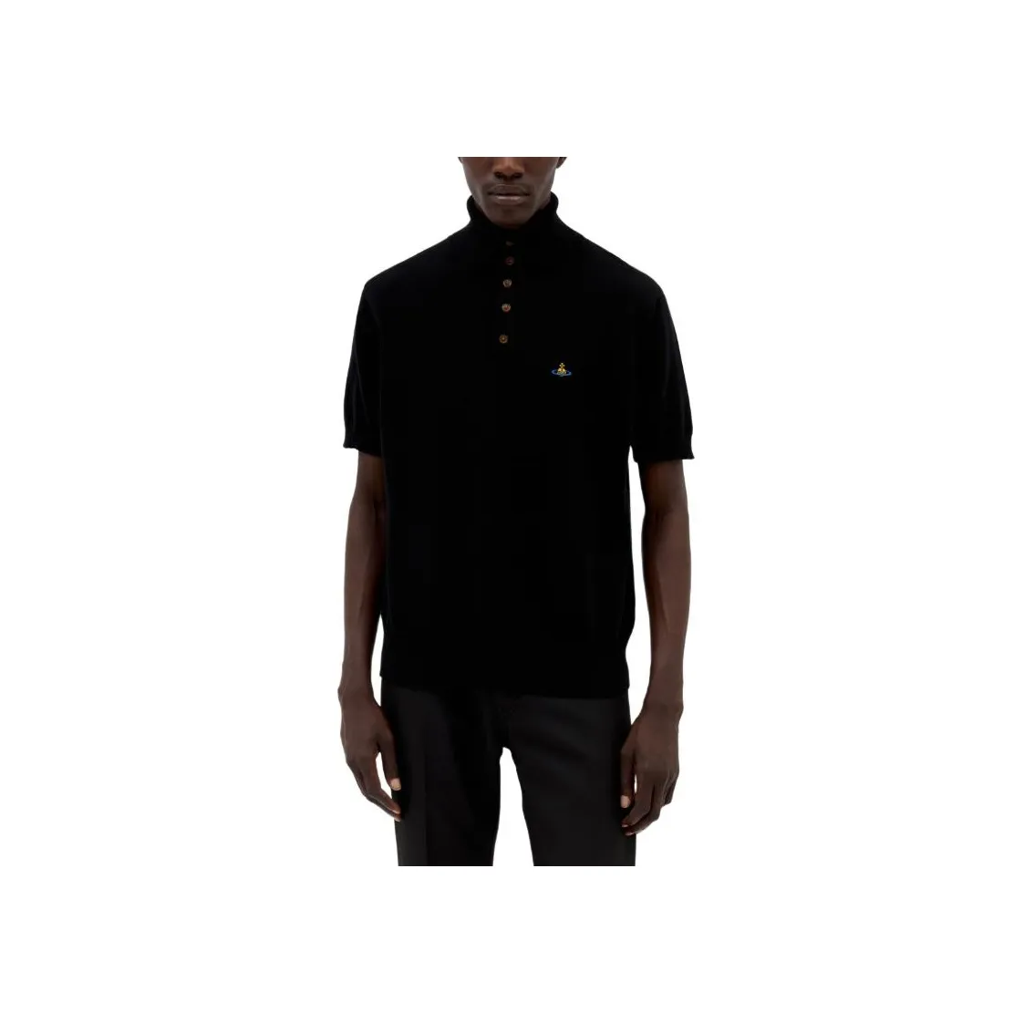 Vivienne Westwood Logo Embroidered Knitted Alex Polo Shirt