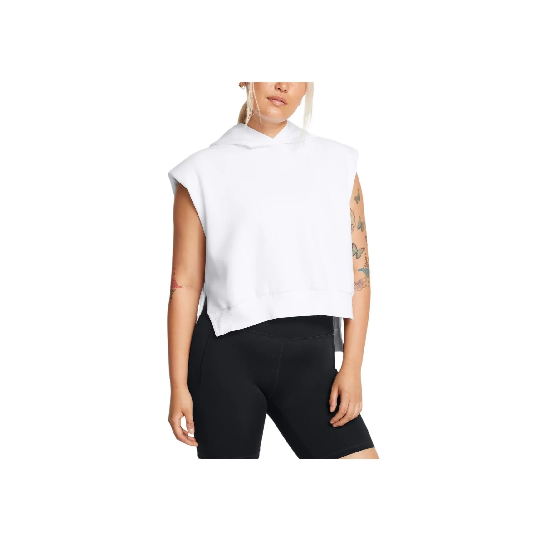 Under Armour Unstoppable Fleece Sleeveless Hoodie Sweatshirt Women's White