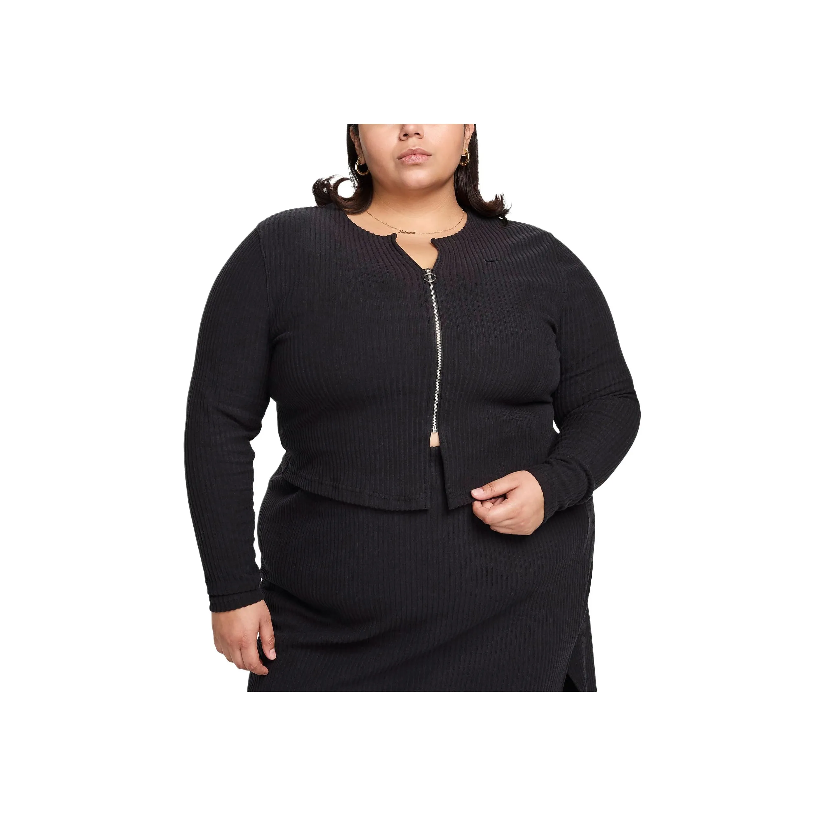 Nike Sportswear Chill Rib Women's Slim Full Zip Cardigan Plus Size