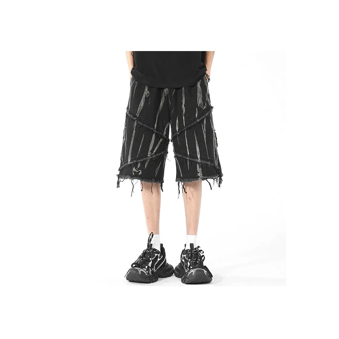 GOODHENLCE Черные Hip Hop Унисекс Джинсовые Шорты