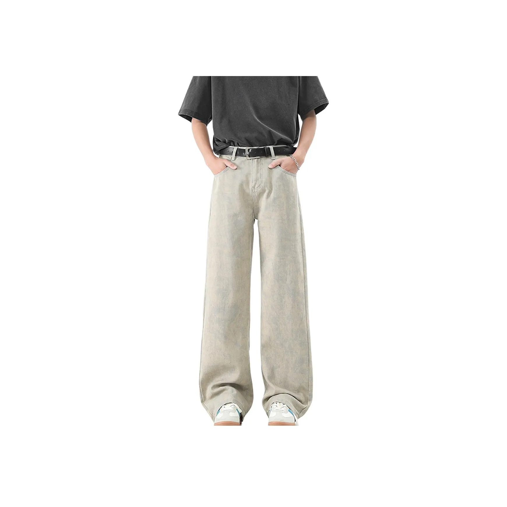 FISHGALAXY Серый хаки Унисекс Джинсы