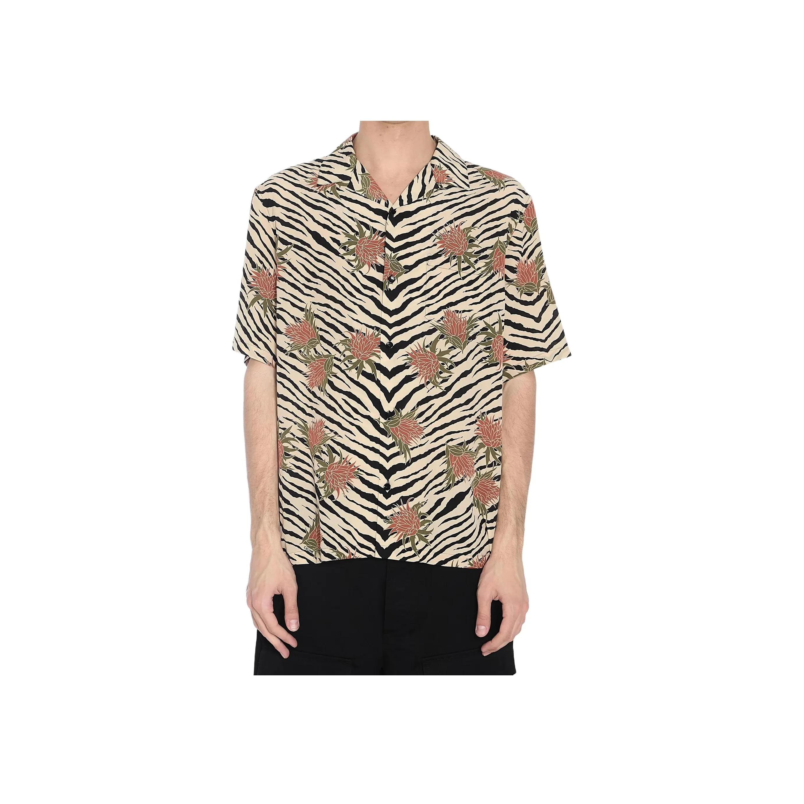 CELINE Floral Patterned Button Up Shirt