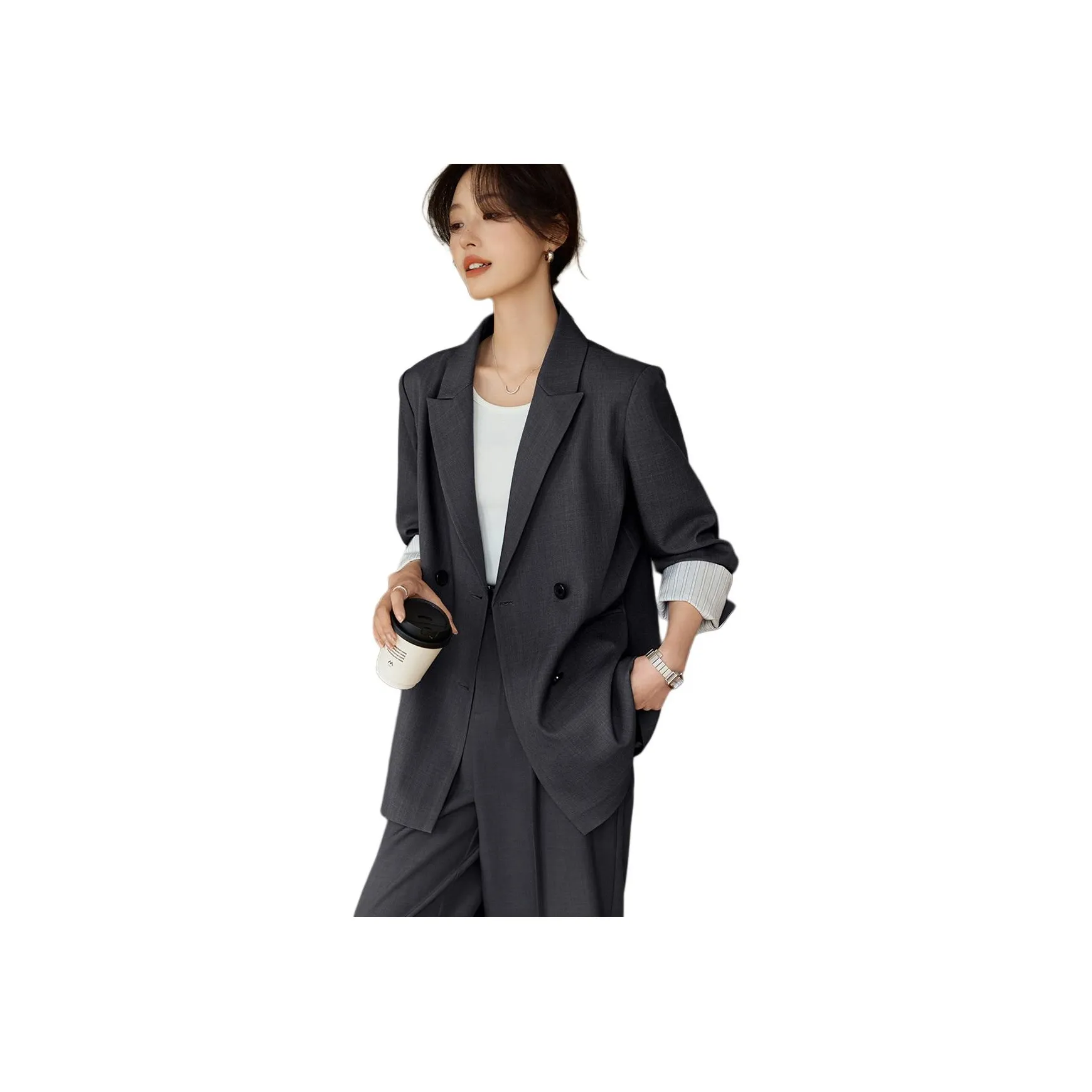 Mo Han Yi Mei Бизнес-костюм женский темно-серый