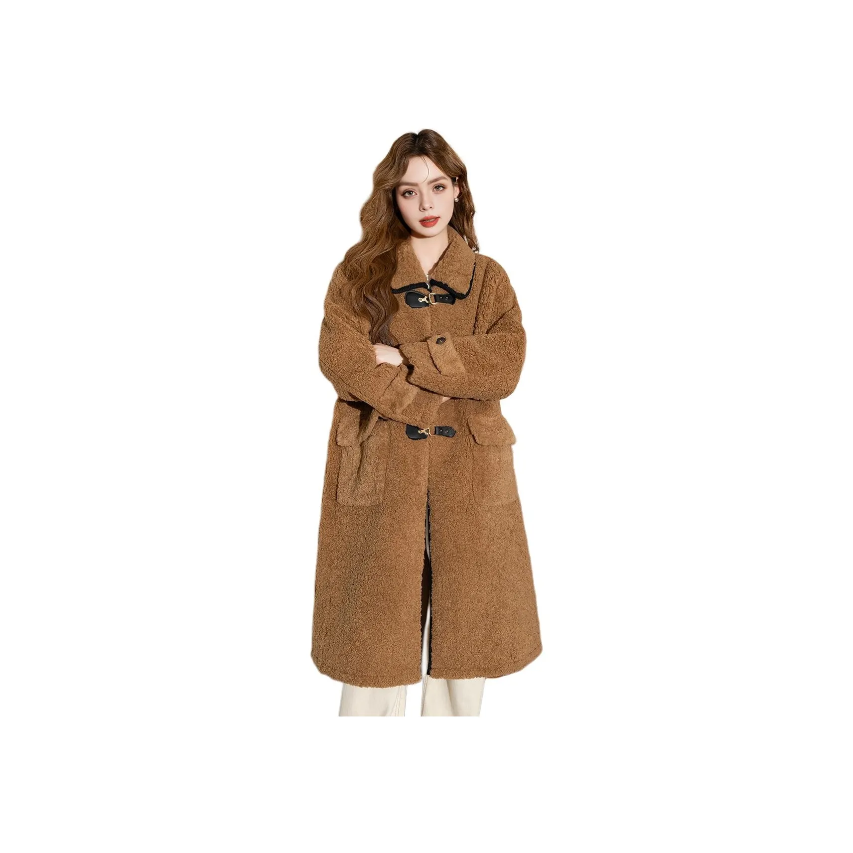 FAWENXIANGZI Coat Women's Light Coffee