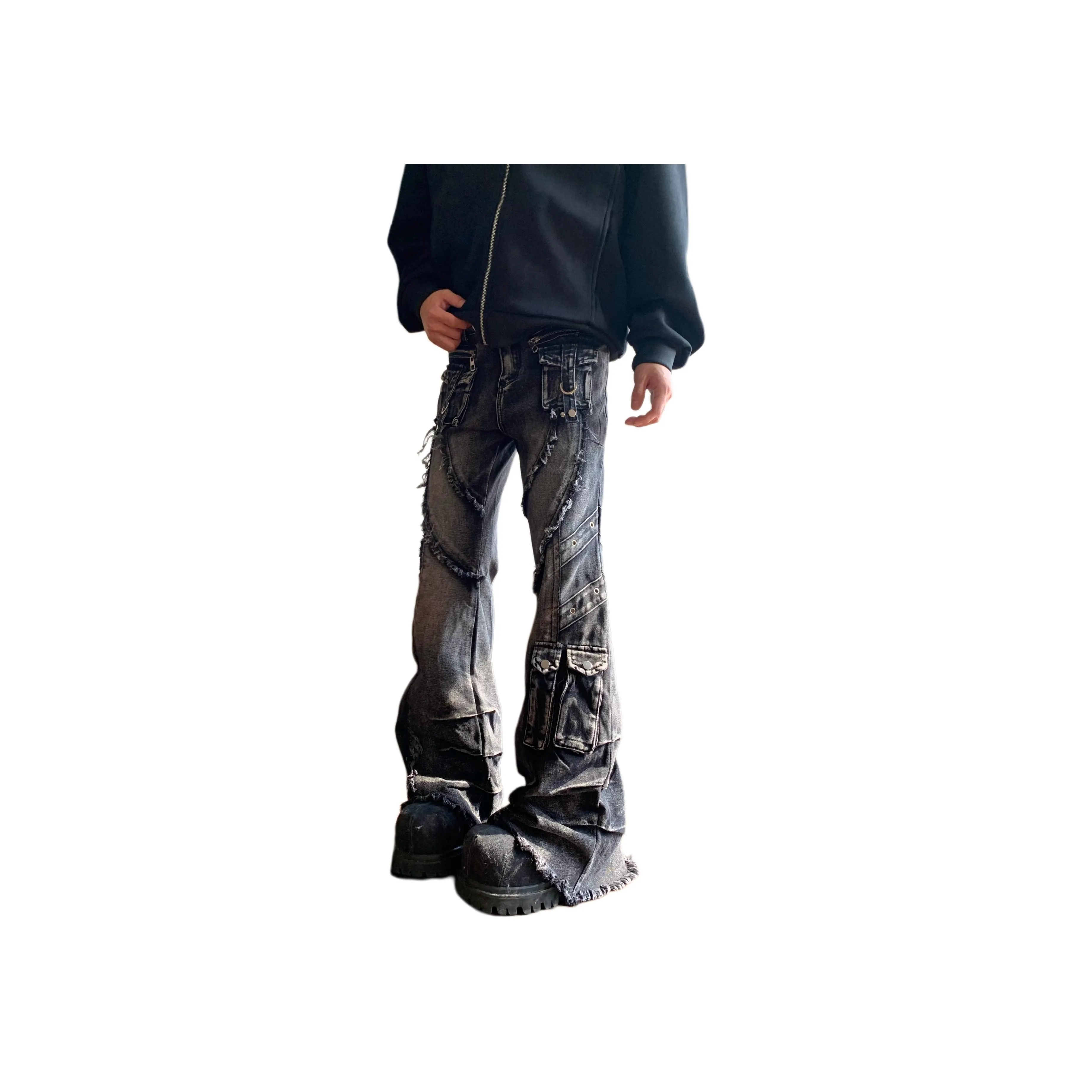 CORNILOT Черный Серый Цвет Унисекс Джинсы