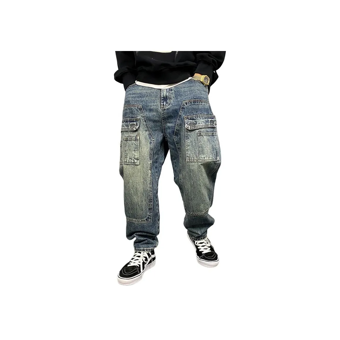 ZHANDASHUAI Синие Унисекс Джинсы