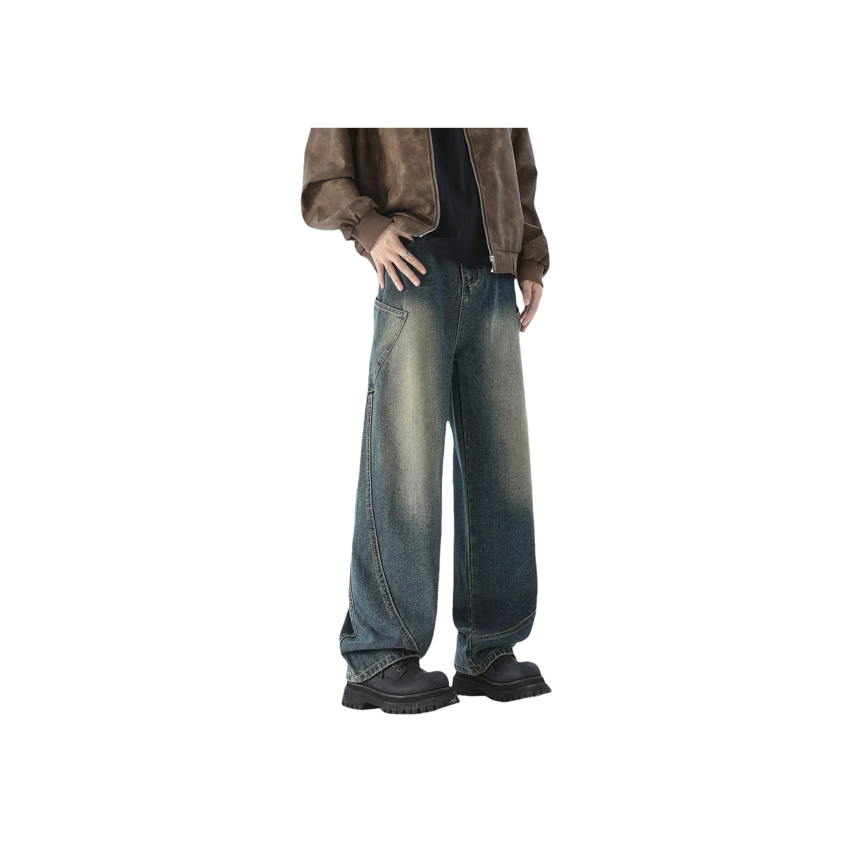 XRXP Jeans Unisex Distressed White Black