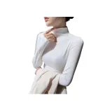 화이트 (2206 울+실크 플리스 원피스 하프 터틀넥)