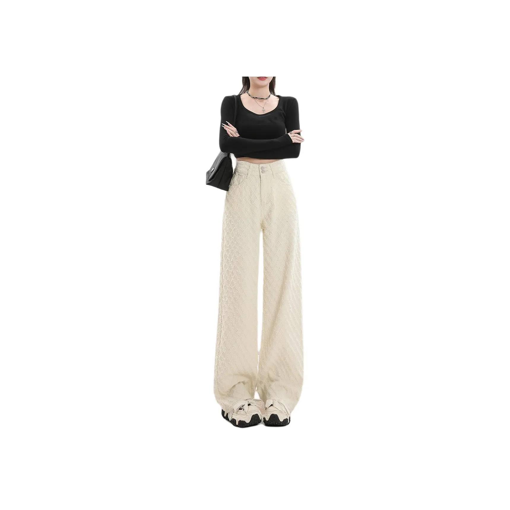 Weixi Jeans Women's Beige Apricot