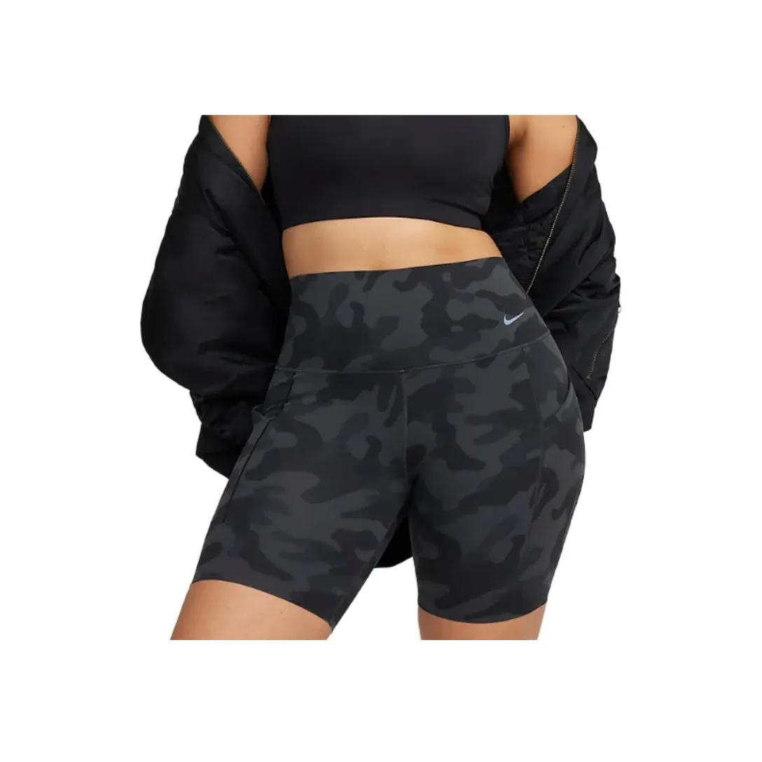 Nike Universa Women's Medium-Support High-Waisted 8' Camo Biker Shorts With Pockets
