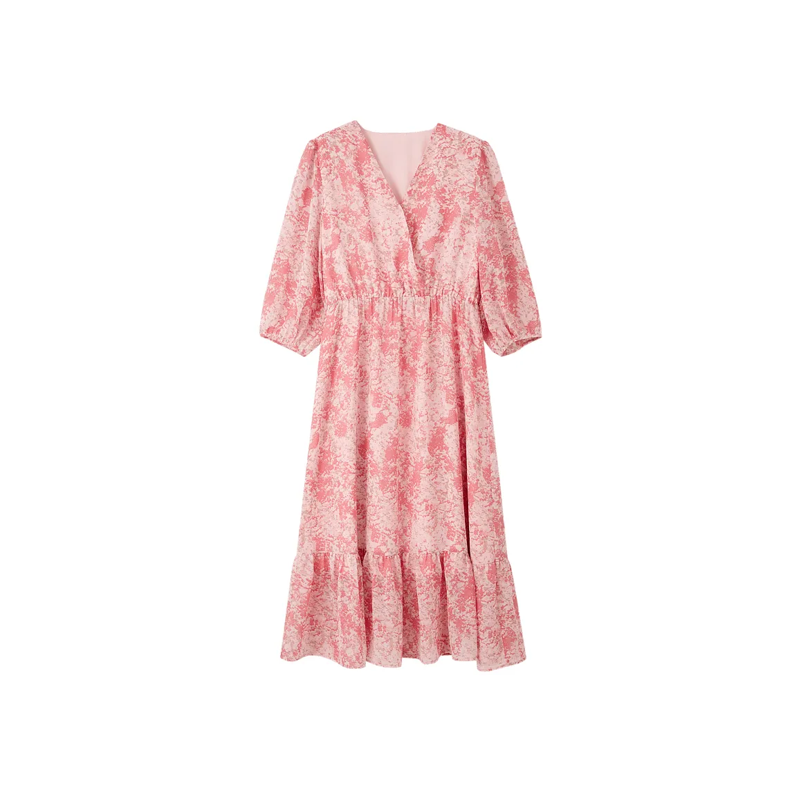 【Dme】 Длинное платье с длинными рукавами женское розовое