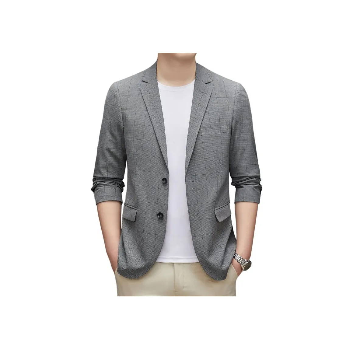 EMINU Серый Мужской Деловой костюм