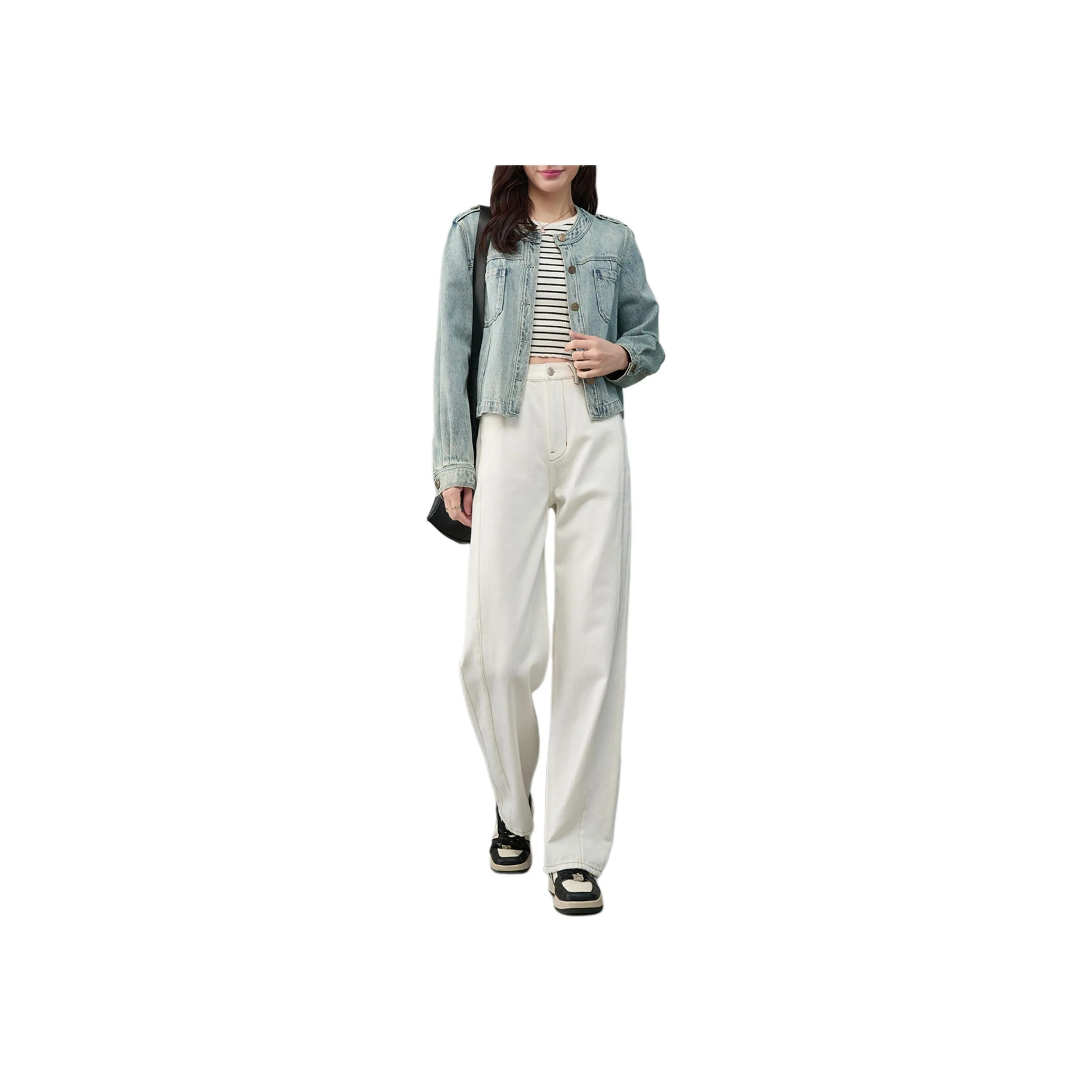 YALIDA Jeans Women's Cream White