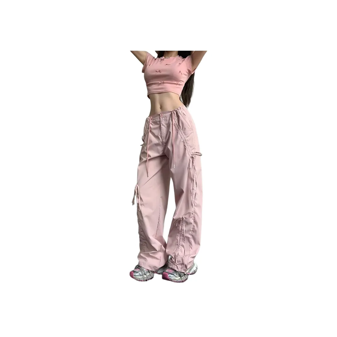 Ordifen Розовые Женские Карго Брюки