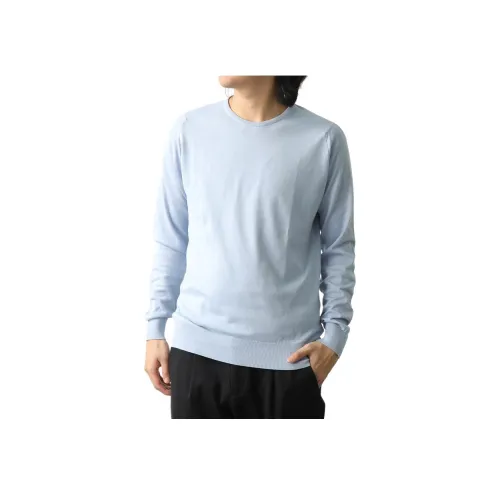 JOHN SMEDLEY Светло-синие Мужские Рубашки