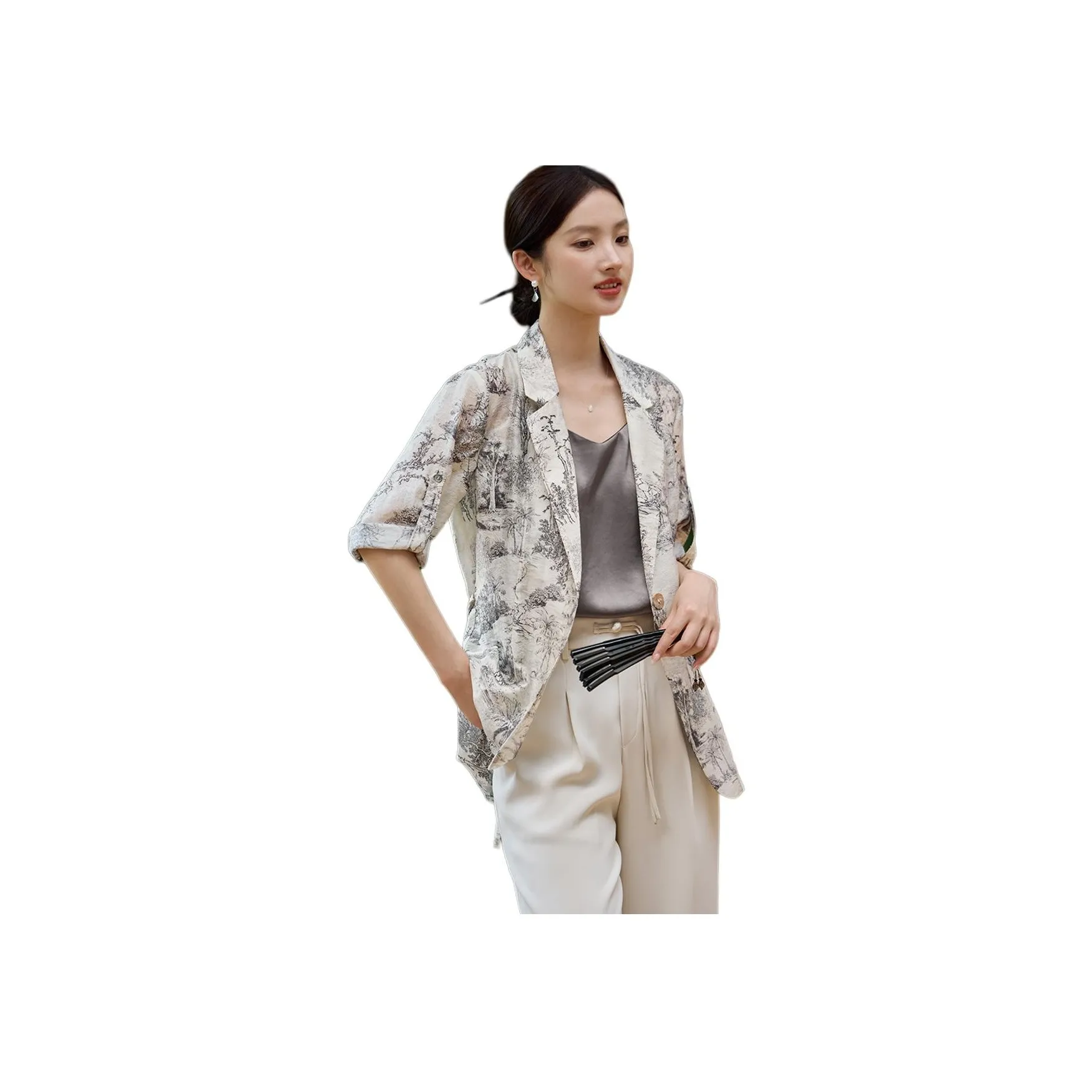 XWI Business Suit Women's Black With White Floral