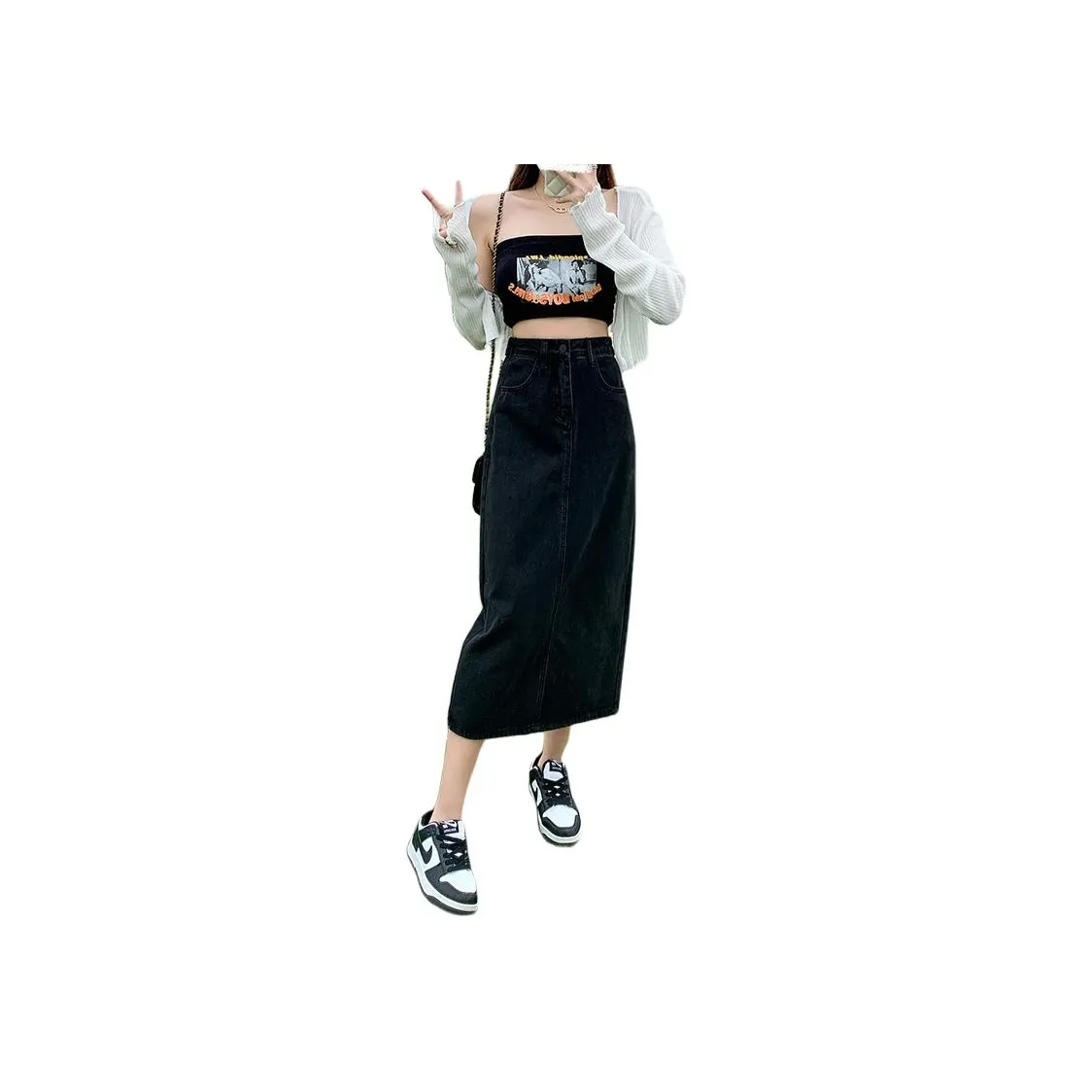 ZAZN Denim Long Skirts Women's
