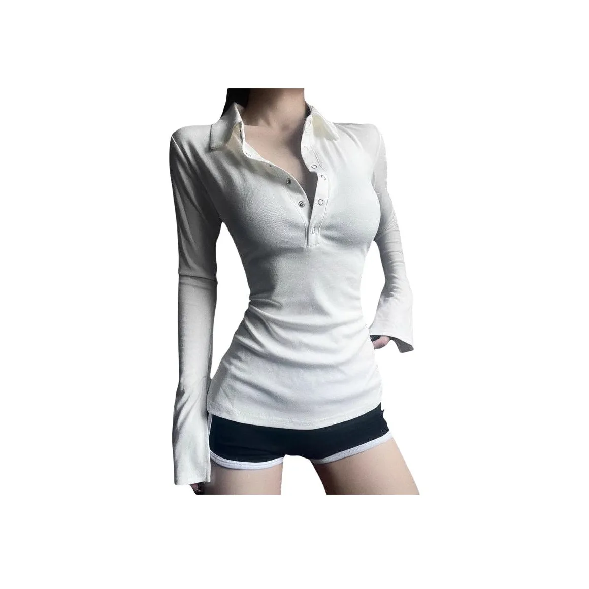 UYH Весенний Осенний Фитинг Обхват талии Формирование BUTTONS Горячая девушка С утяжкой на талии Топ Женские