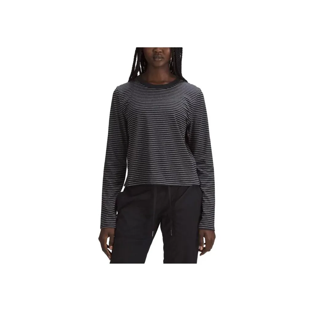 Lululemon Женские футболки с черно-белыми полосами
