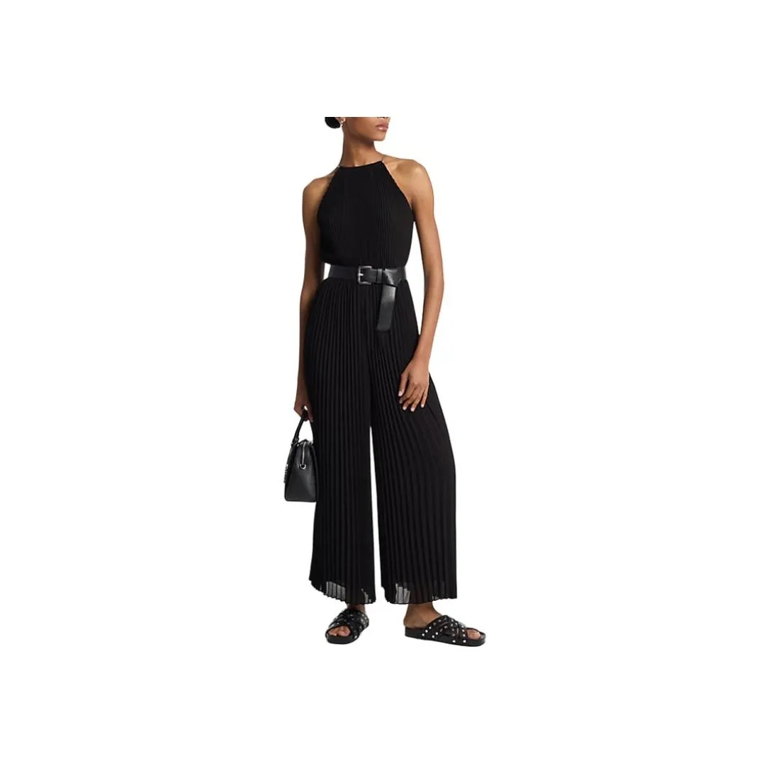 MICHAEL KORS Pleated Georgette Halter Jumpsuit