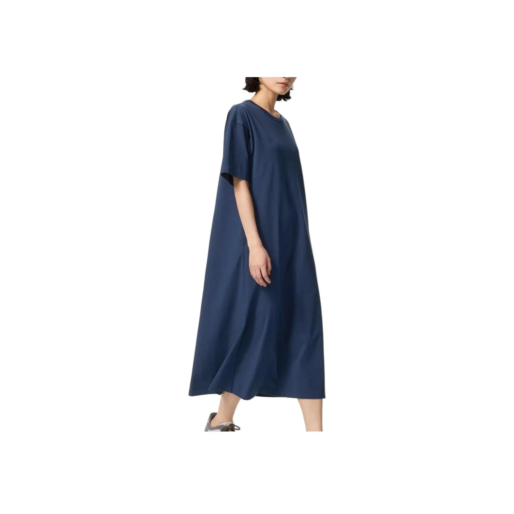 UNIQLO AIRism Mesh Series Short Sleeved Dress Women's Navy Blue