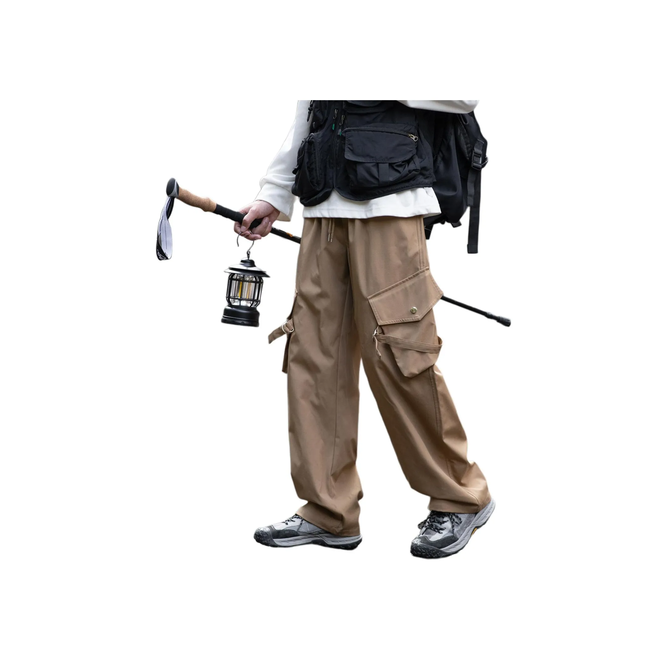 RAP PANDA Cargo Pants Unisex Rose Red