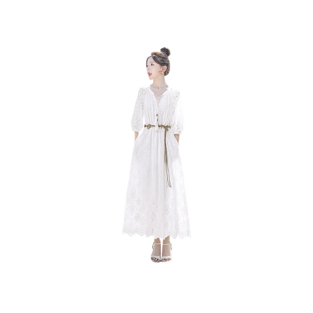 Cypress House Long Sleeved Dress Women's White
