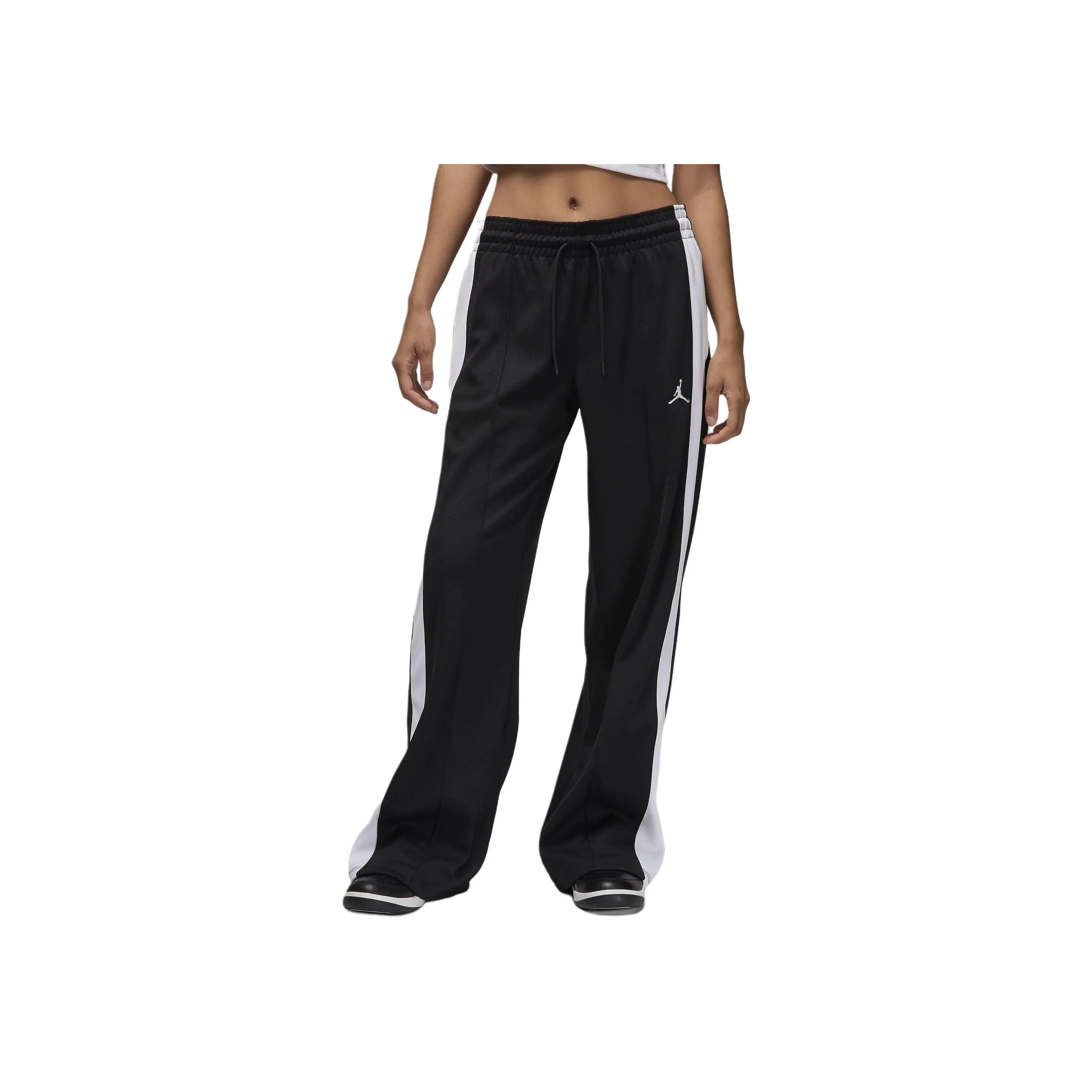 Джордан Вязаные Тренировочные Штаны Женские Черный Белый