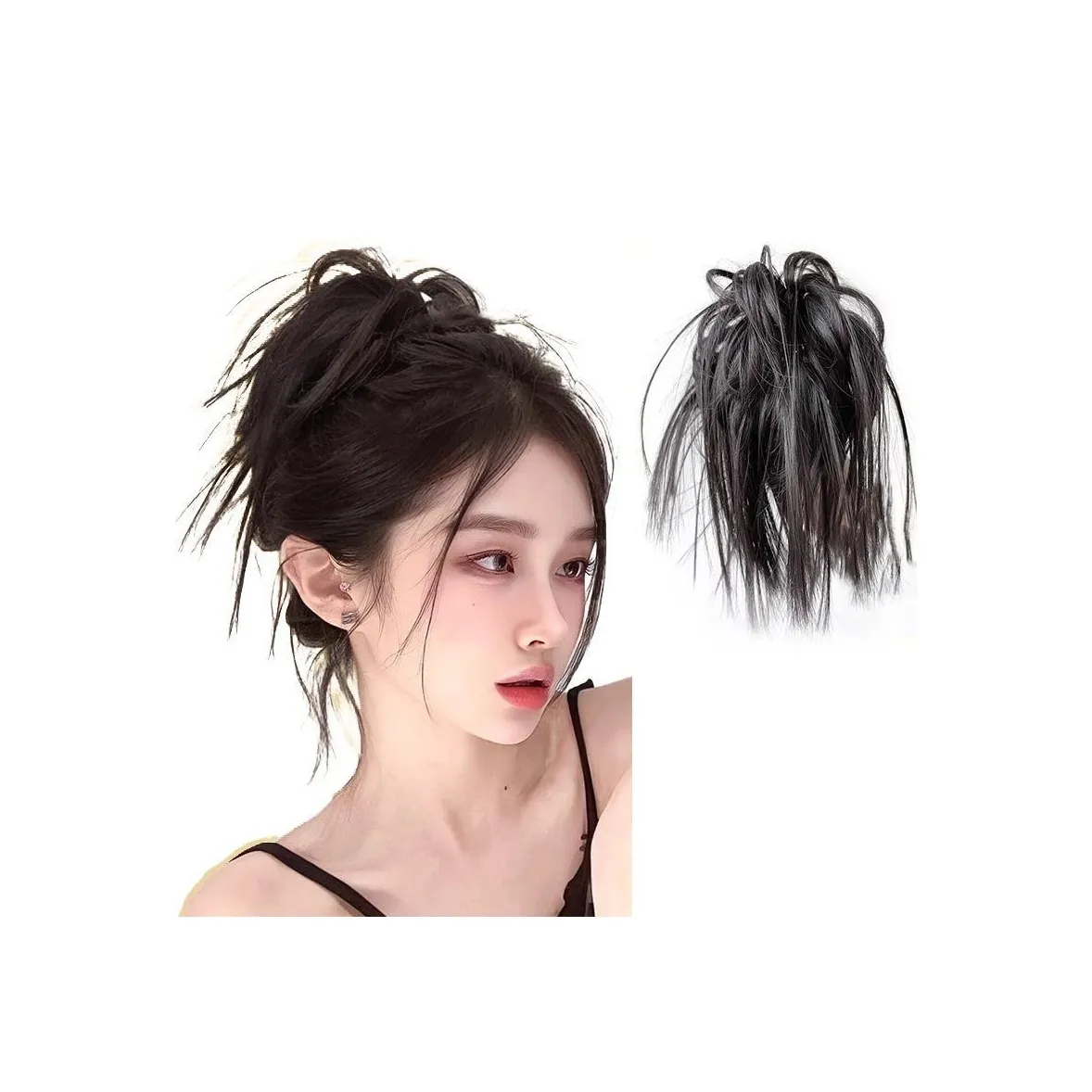 MUYAN Шиповка Голова Курица Перо Заколка-краб Перука Женские Высокий Конский хвост