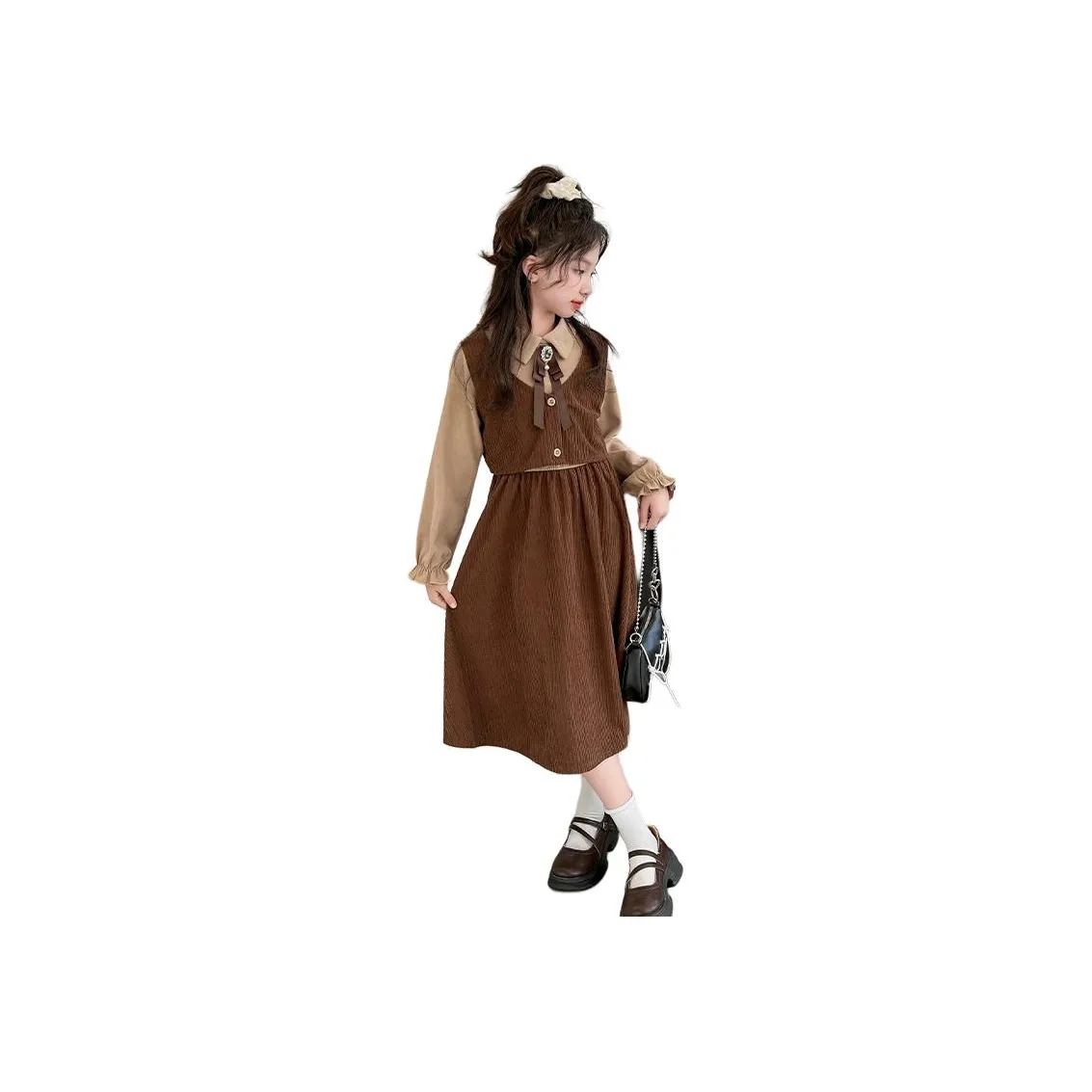 TAOTIANMAO Женский Модный и Крутой Минималистский стиль Повседневное Платье Подростки