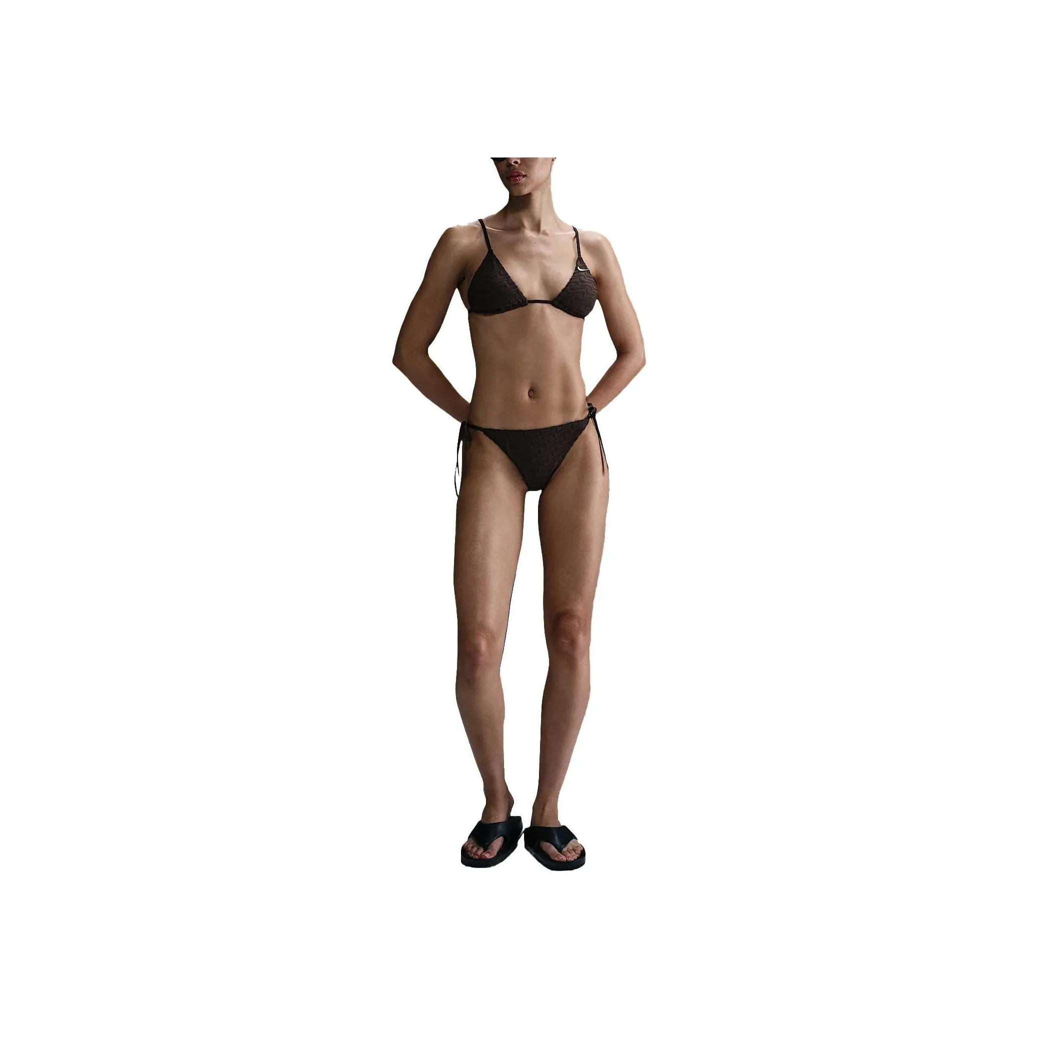 Nike Swim Swoosh Link Women's Terry Tie String Bikini Bottom