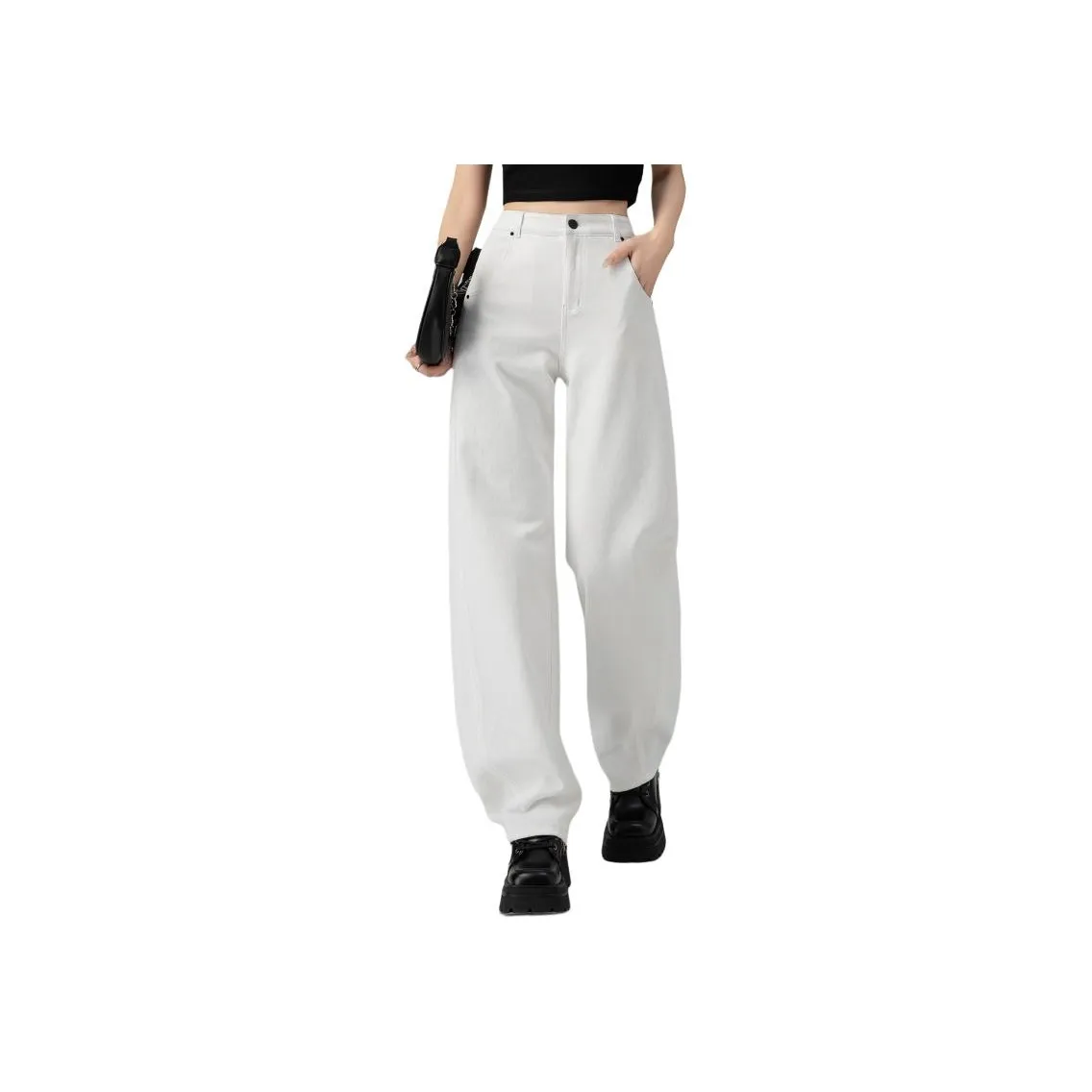 You Cow Me Pants Jeans Women's White