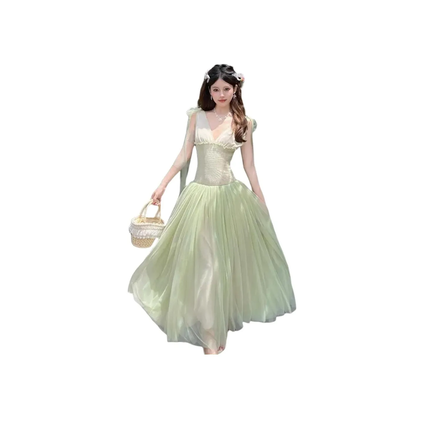 FLIM Светло-зеленые Женские Платья без рукавов