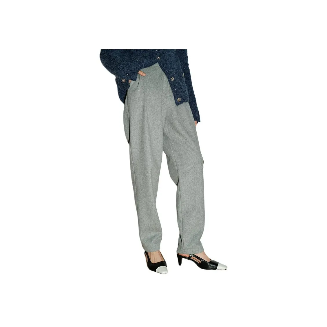 SHUXI Casual Pants Women's Stone Wall Gray