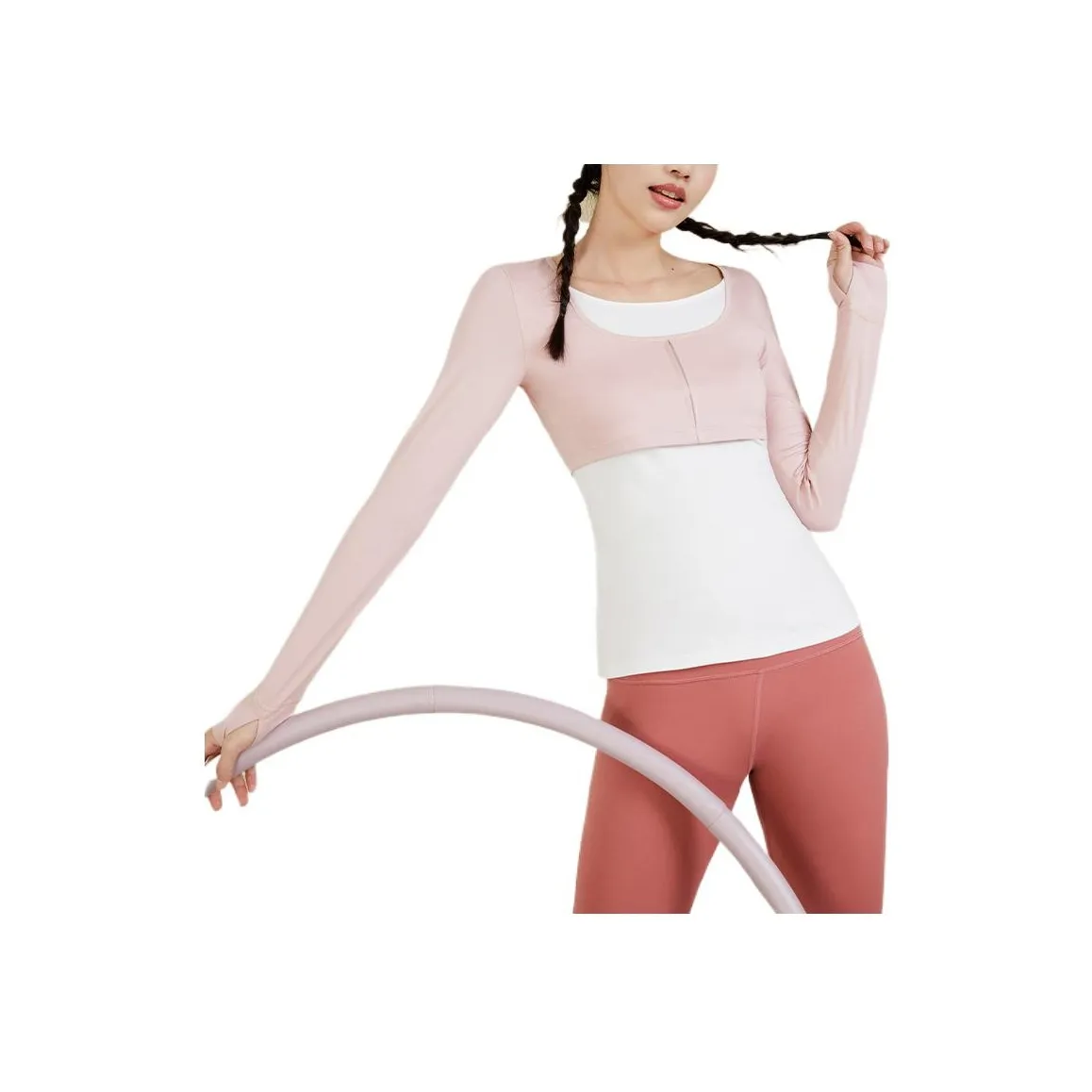 Sumday Athletics Mock Two Piece Long Sleeved T Shirt Women's Multicolor