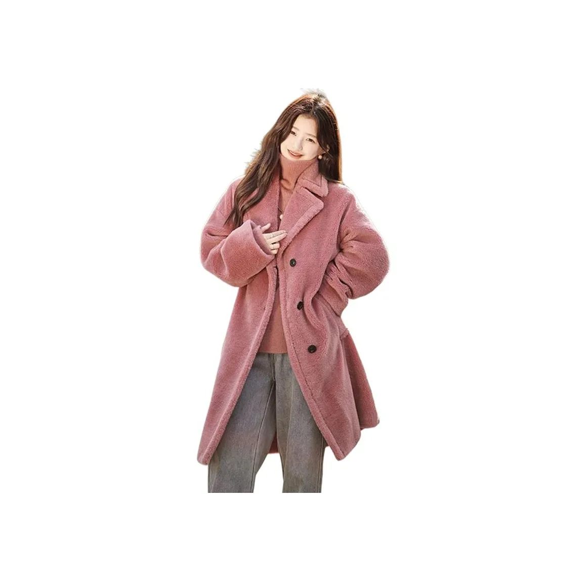 BILISISHANYANG Мех Пальто Женское