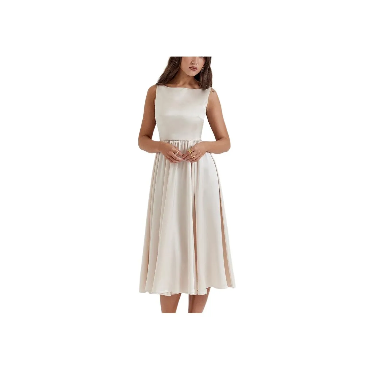 HOUSE OF CB FW23 Sleeveless Dress Women's Vintage Cream