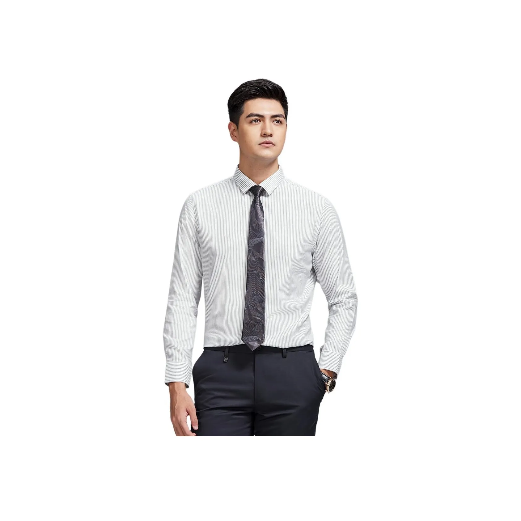 GOLDLION Shirt Men's Black Gray