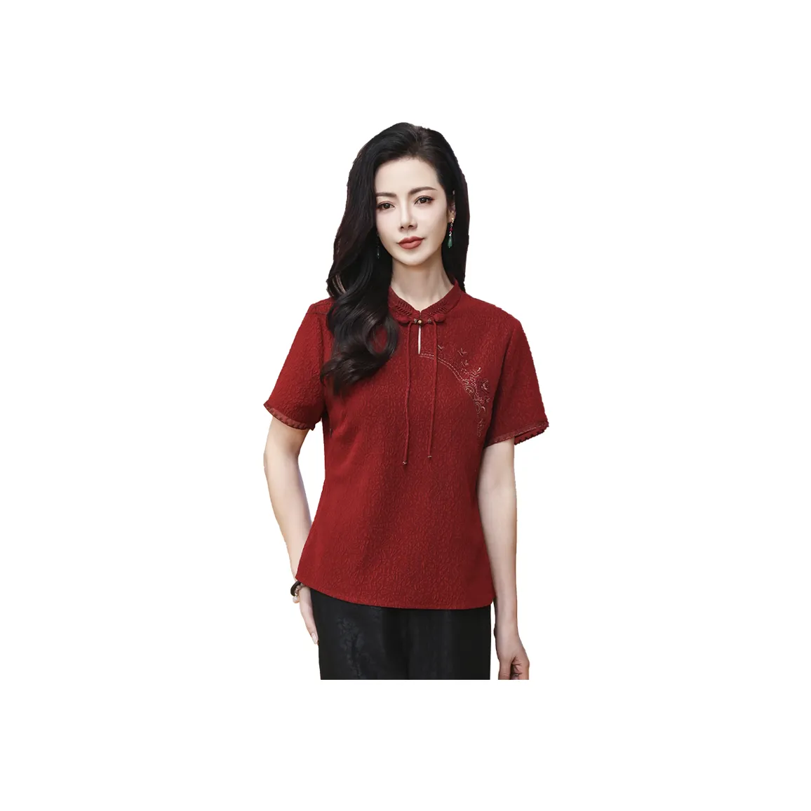 Yi Mengyuan Silk Shirt Women's Red