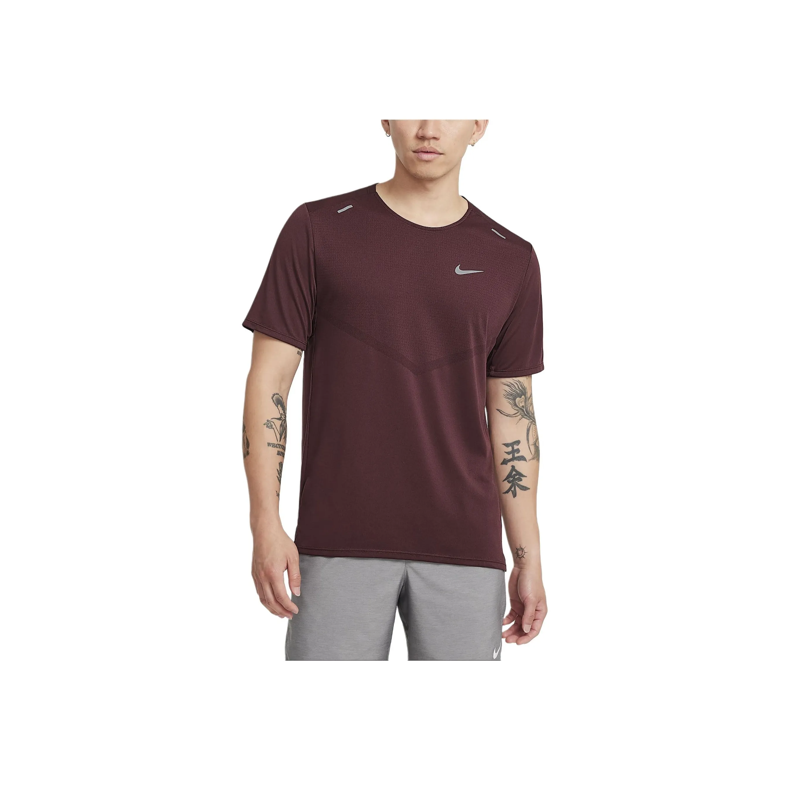 Nike RISE 365Dri Fit T Shirt Men's Burgundy Red