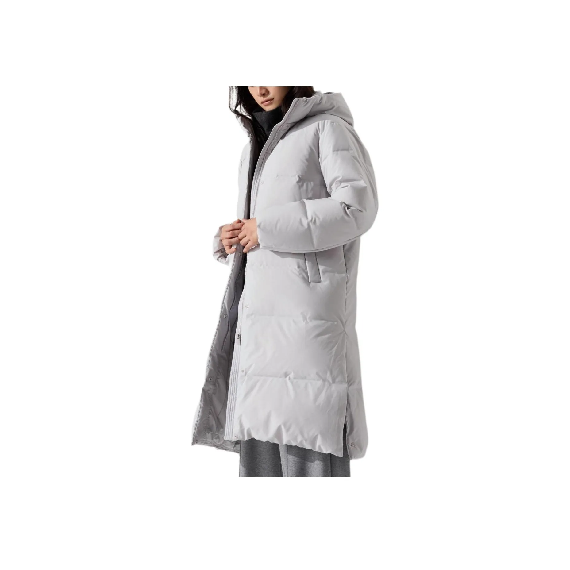 UNIQLO Down Jacket Women's Light Gray