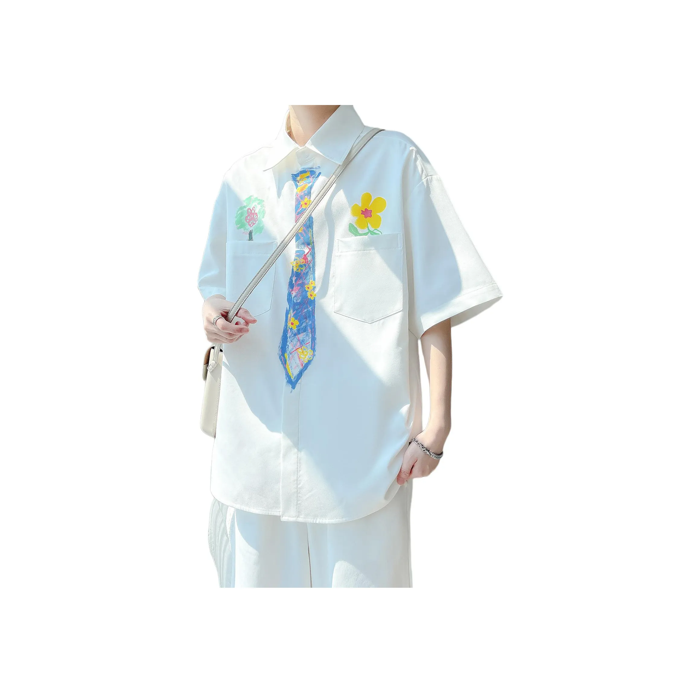 NEVER RULE Молочно-белый Унисекс Рубашки