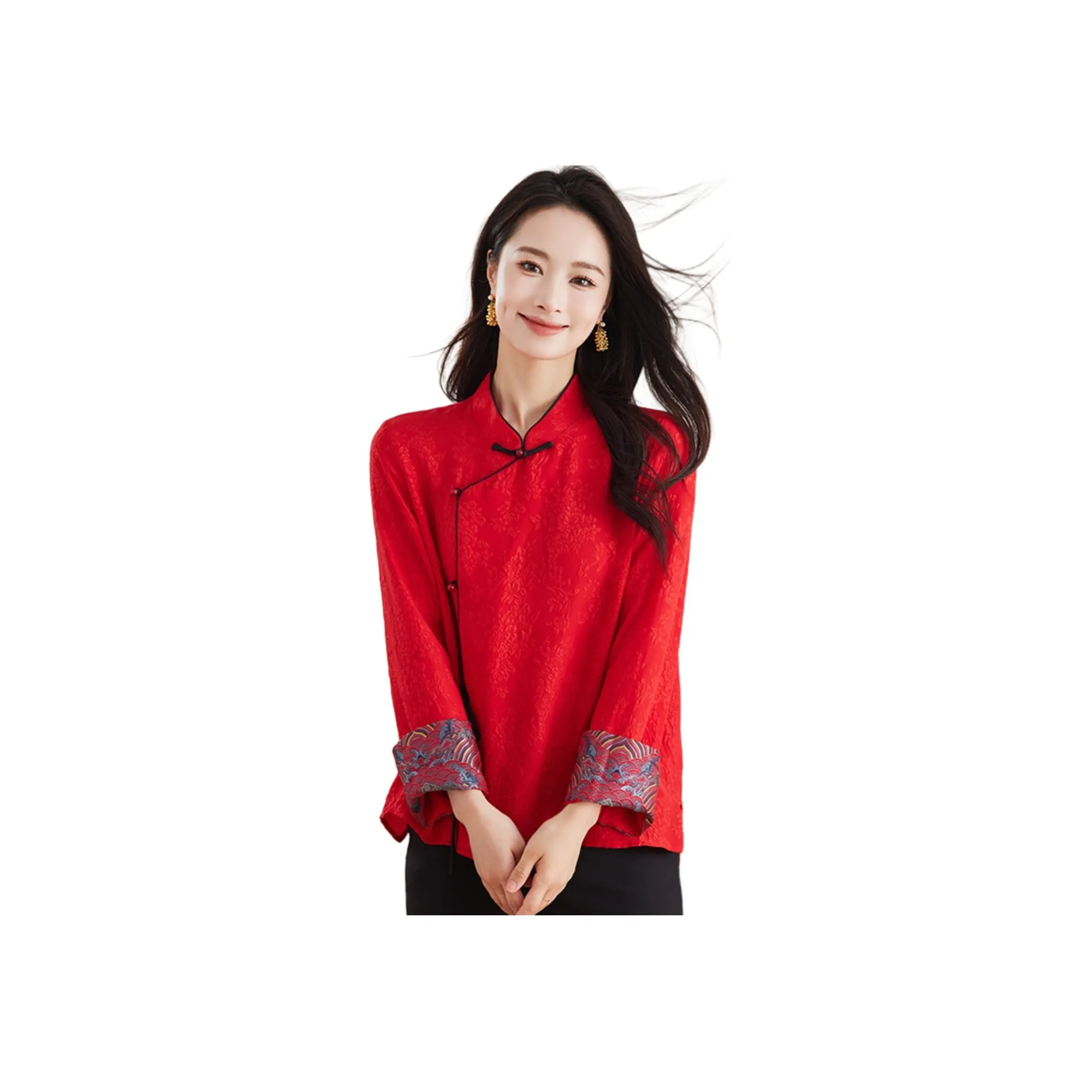 Yi Mengyuan Silk Shirt Women's Red