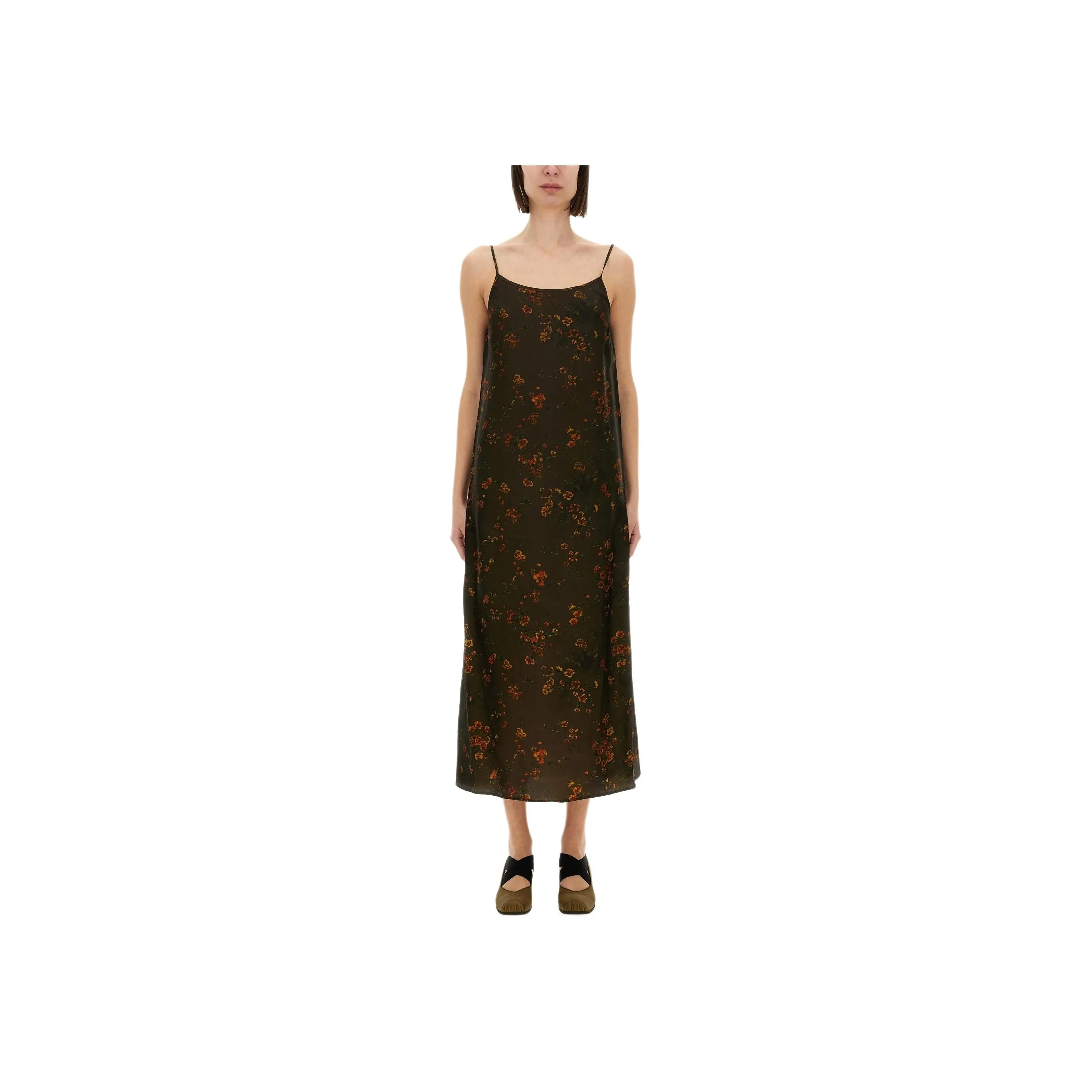 UMA WANG Floral Printed Sleeveless Midi Dress