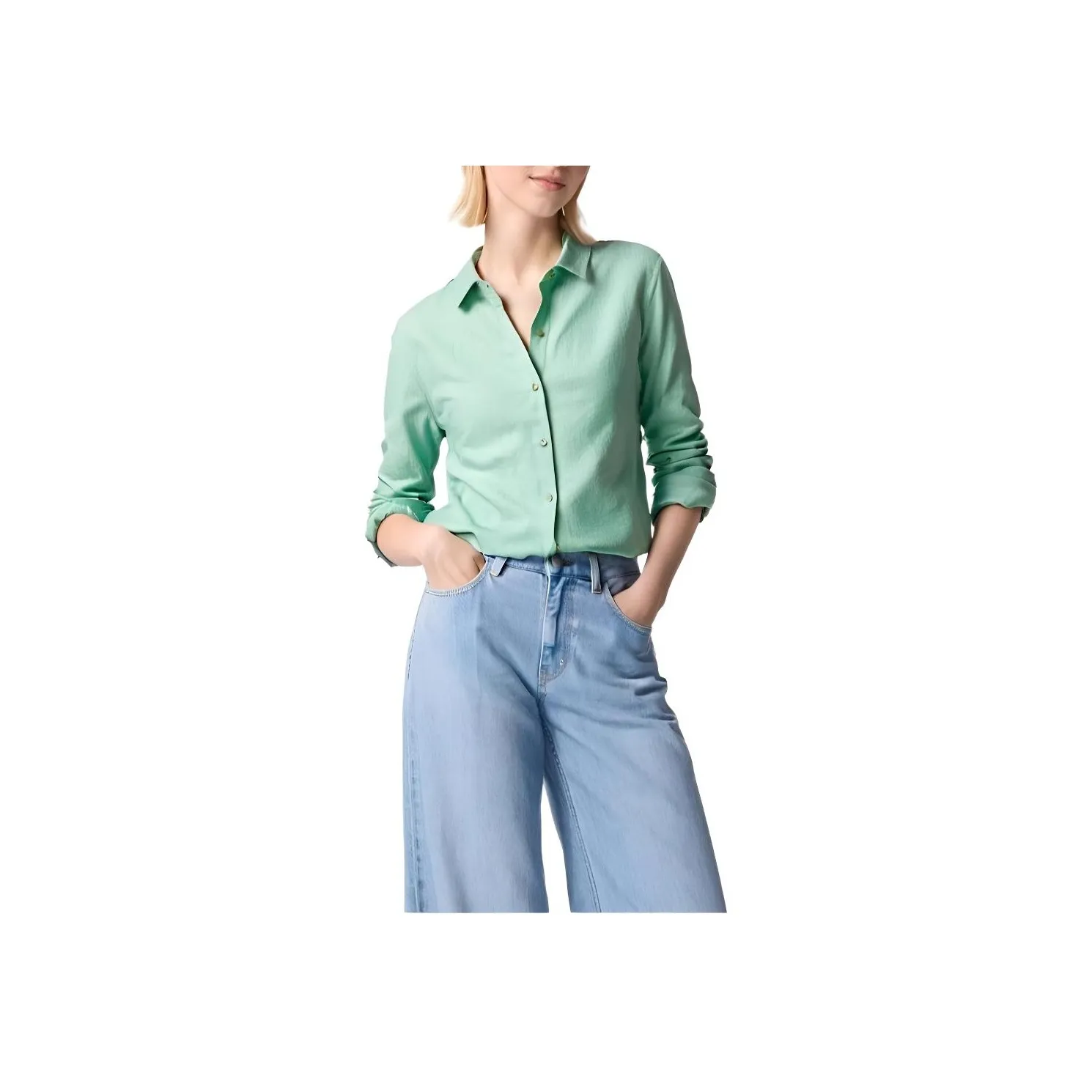 UNIQLO Рубашка Женская Grass Зеленая