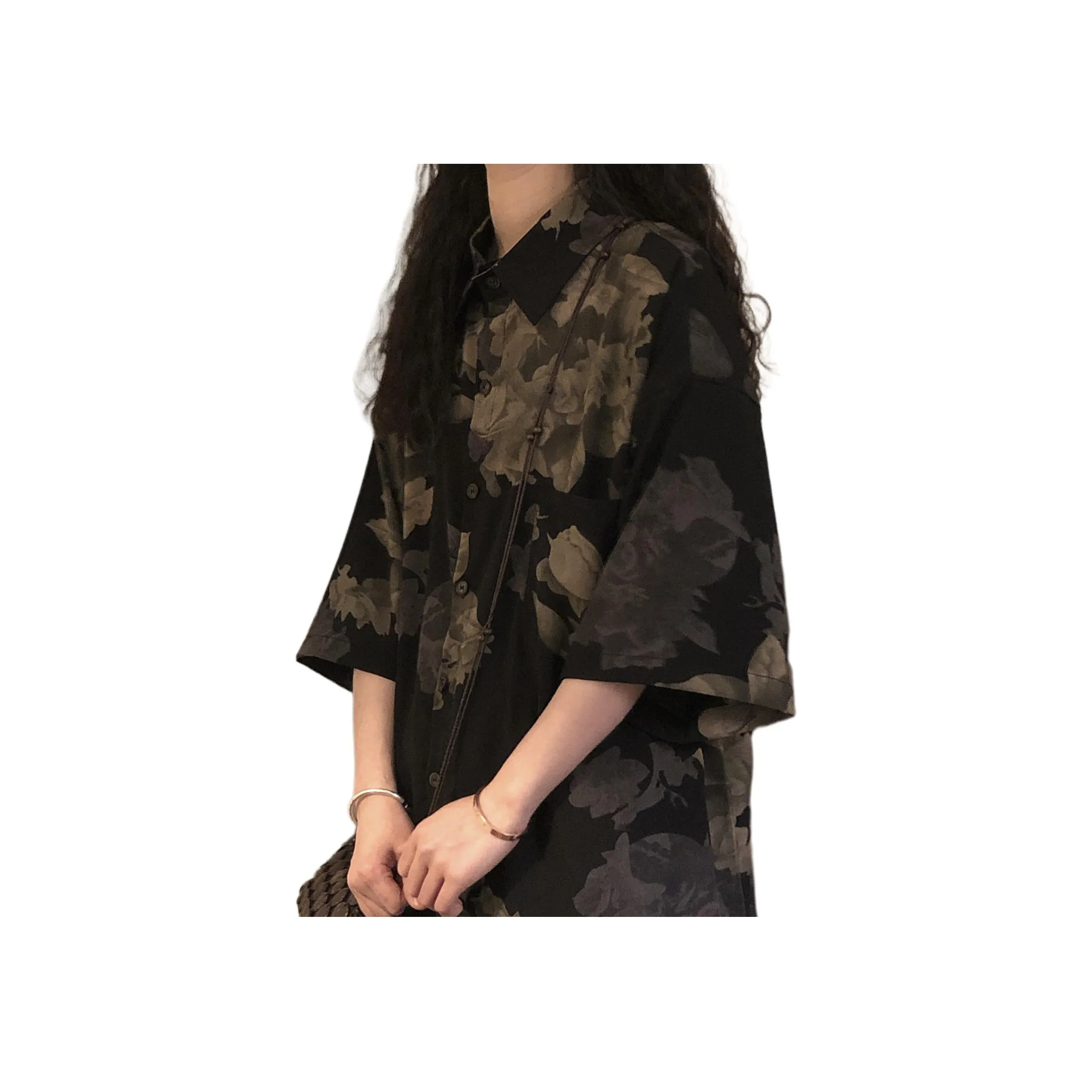 PISYPOX Рубашка Унисекс Фиолетовый Золото Черный