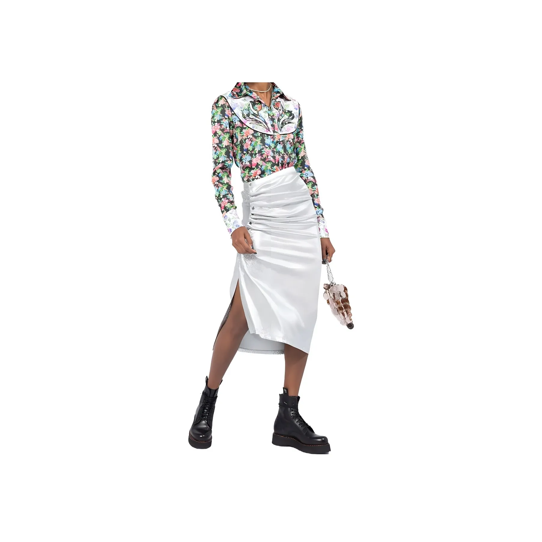 Paco Rabanne Drapped Button Skirt