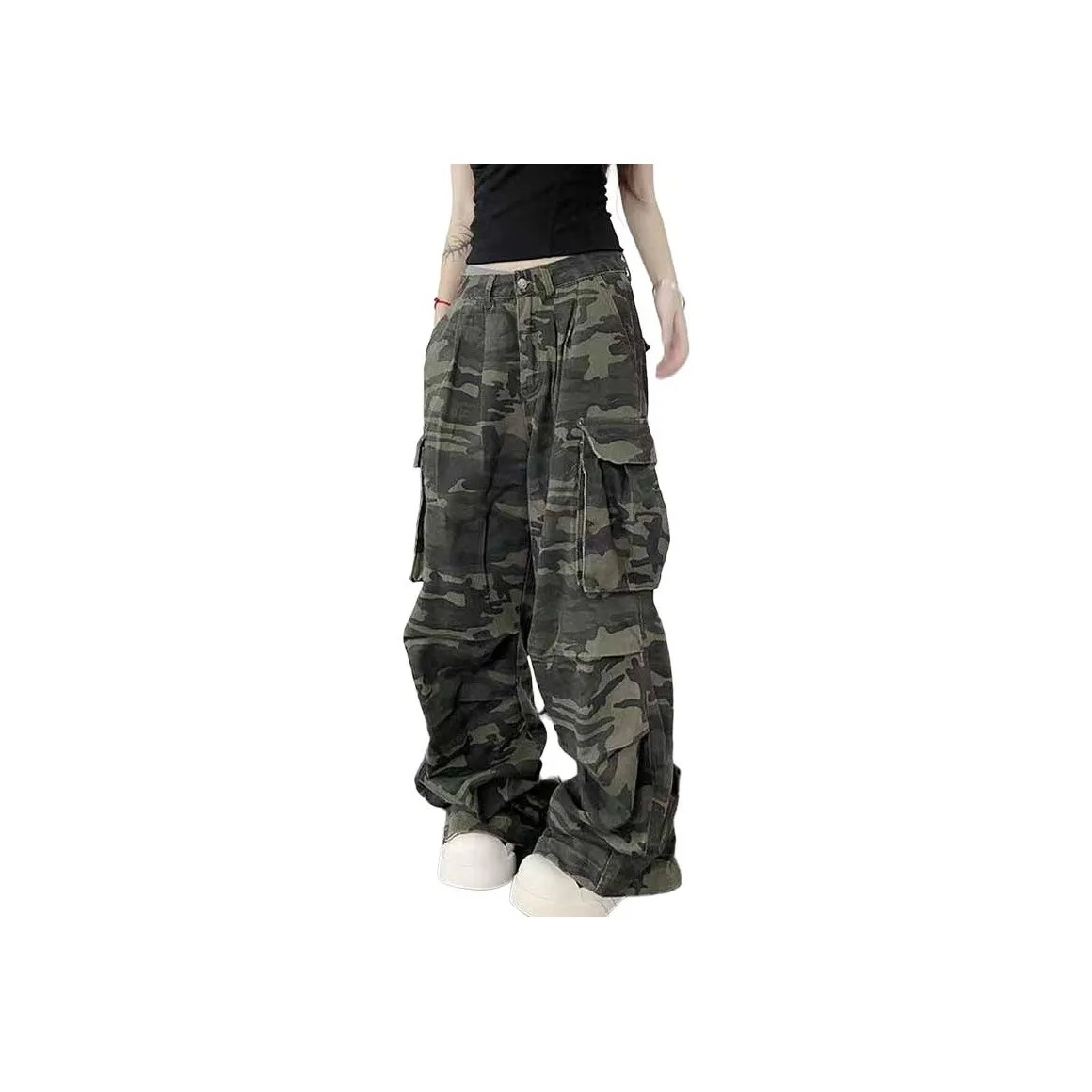 YEARNED Армейский зеленый Женские брюки карго