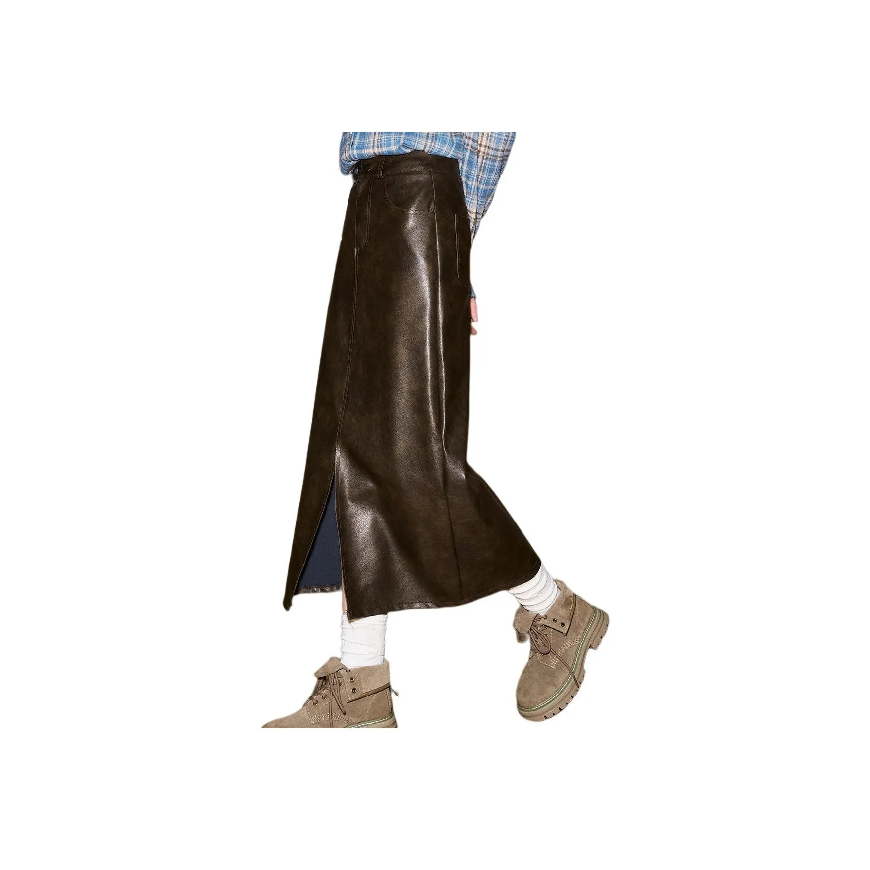 Coolhut Кожа Длинная Юбка Женская